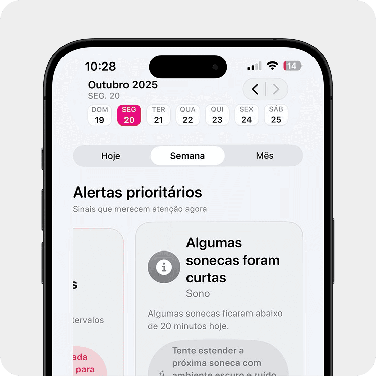 Mockup de insights do app DonnaAI